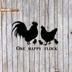 Happy Chicken Flock Vinyl Decal - Farmhouse Kitchen Sticker